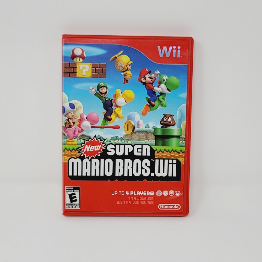Nintendo Wii New Super Mario Bros Video Game Everyone Red CIB Complete in Box